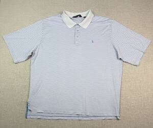 Polo Golf Ralph Lauren Polo Shirt Men’s XXL Blue White Striped Pima Cotton
